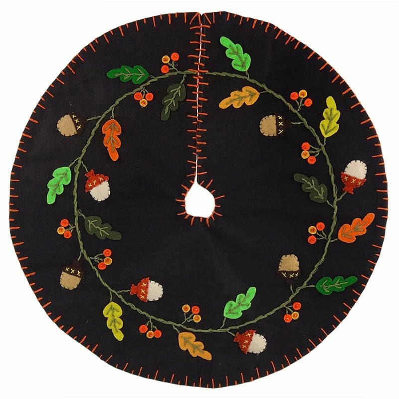 Acorn And Leaves Tree Skirt  |  Thanksgiving