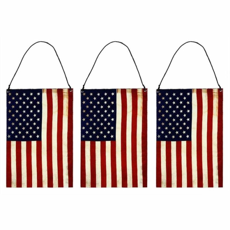 American Flag Ornaments Set/3  |  Patriotic