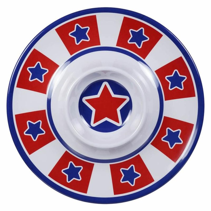 Americana Design Chip & Dip Plate  |  Patriotic