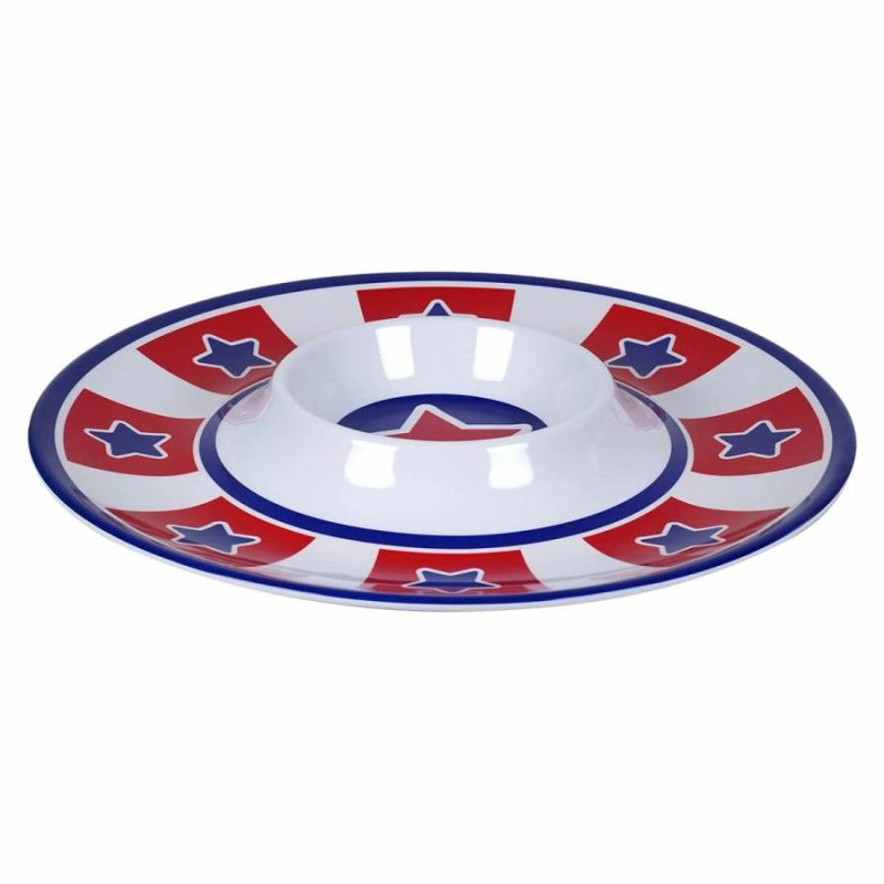 Americana Design Chip & Dip Plate  |  Patriotic