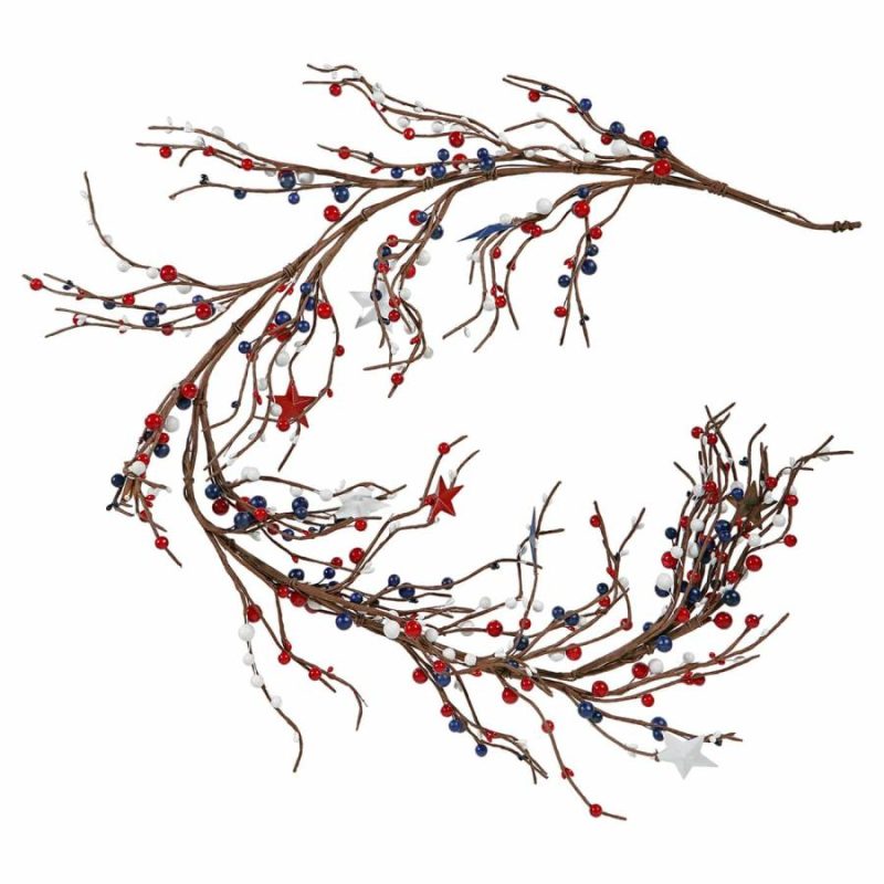 Americana Garland With Berries & Stars  |  Patriotic