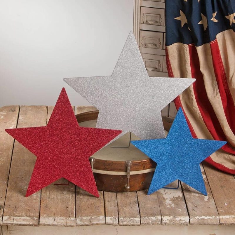 Americana Glittered Standing Stars Set/3  |  Patriotic