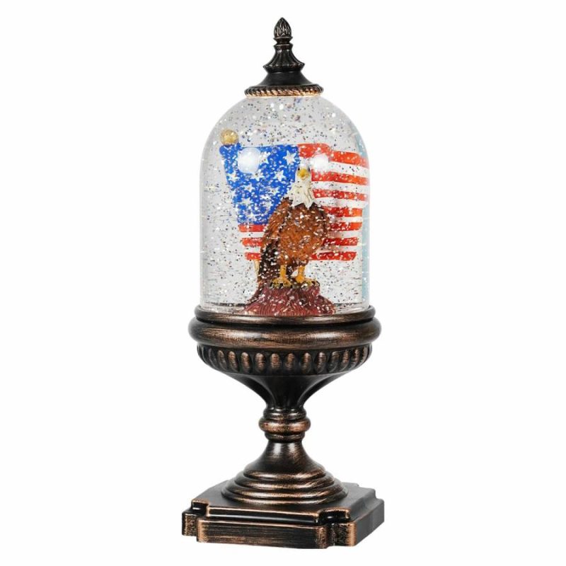 Bald Eagle & Flag Water Globe  |  Patriotic