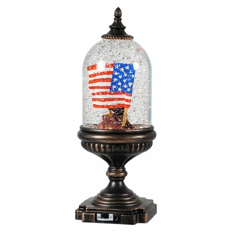 Bald Eagle & Flag Water Globe  |  Patriotic