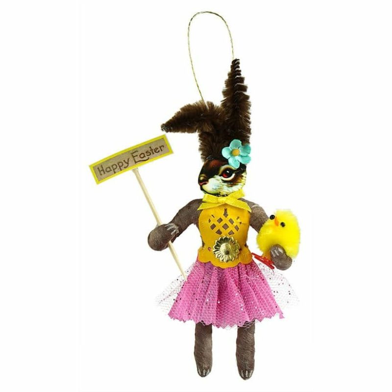 Brown Easter Bunny Girl Ornament – Traditions Exclusive  |  Easter