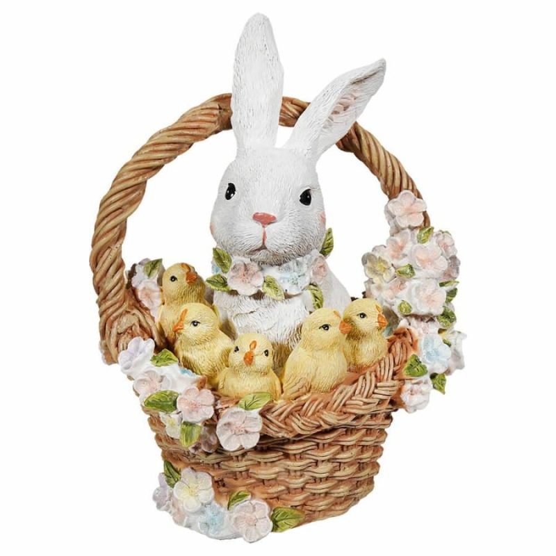 Bunny & Chicks In Flower Basket  |  Easter