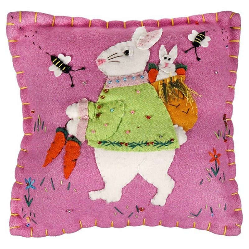 Bunny Strolling In The Field Pillow  |  Easter