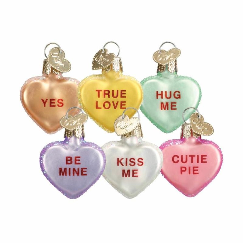 Conversation Heart Ornaments Set/6  |  Valentine’s Day