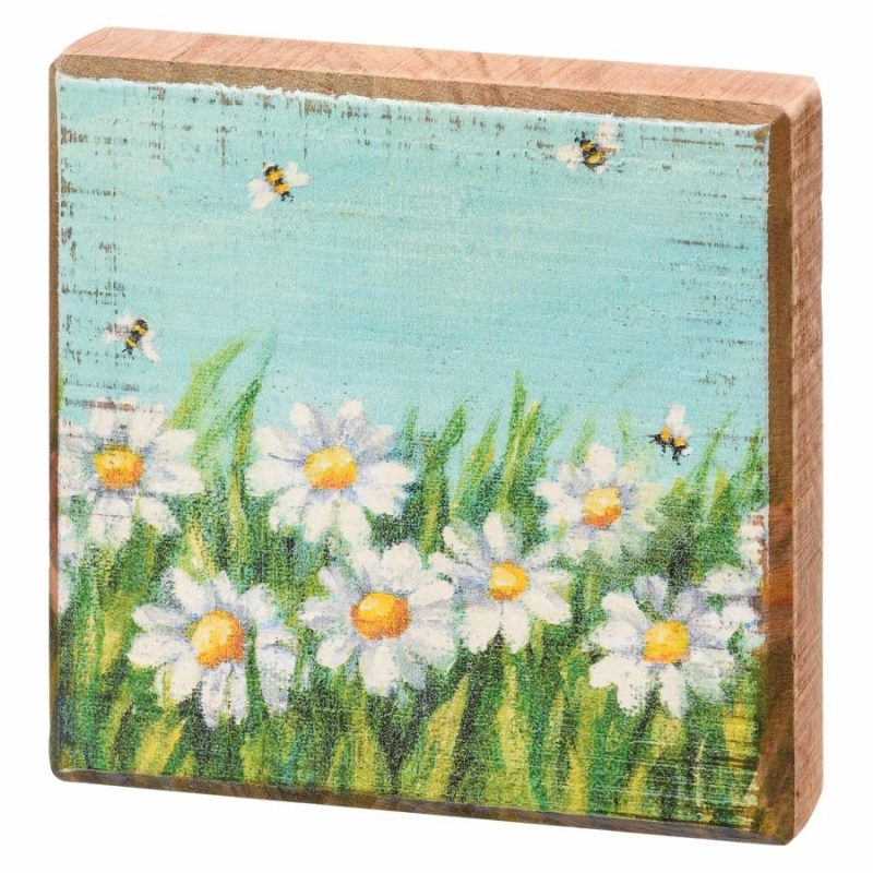 Daisies Block Sign  |  Easter