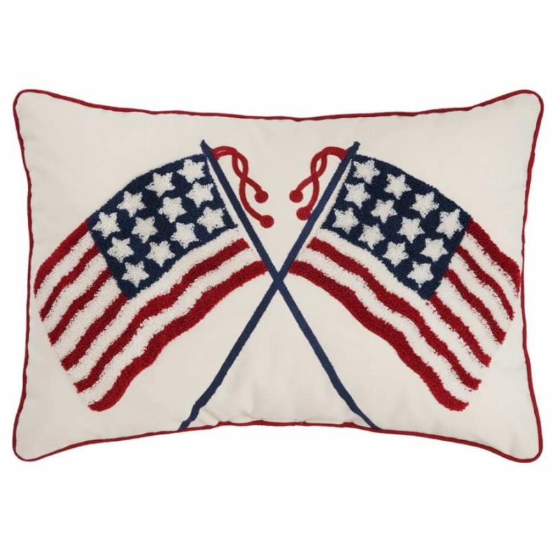 Double Us Flag Pillow  |  Patriotic