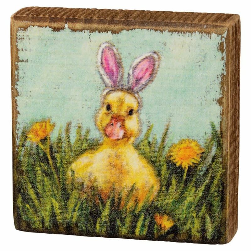 Duckling Ears Block Sign  |  Easter