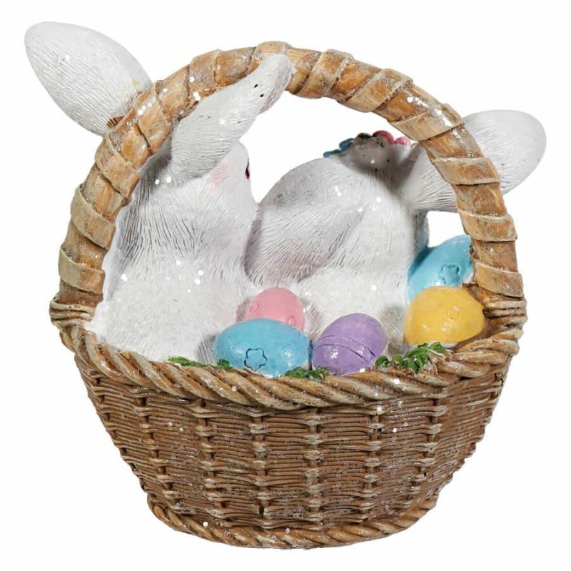 Easter Basket With Snuggling Bunnies  |  Easter