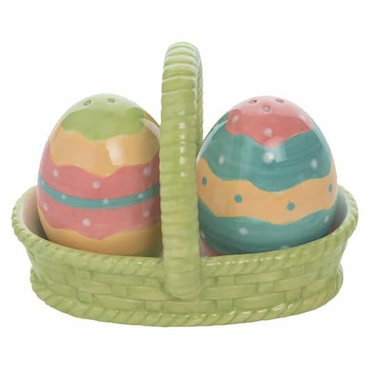 Easter Dottie Eggs In Basket Salt & Pepper Shakers Set/3  |  Easter