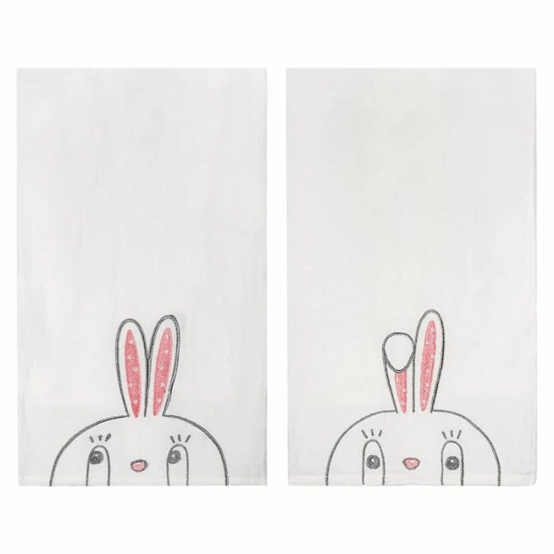 Fabric Embroidered Easter Dottie Tea Towel Set/2  |  Easter