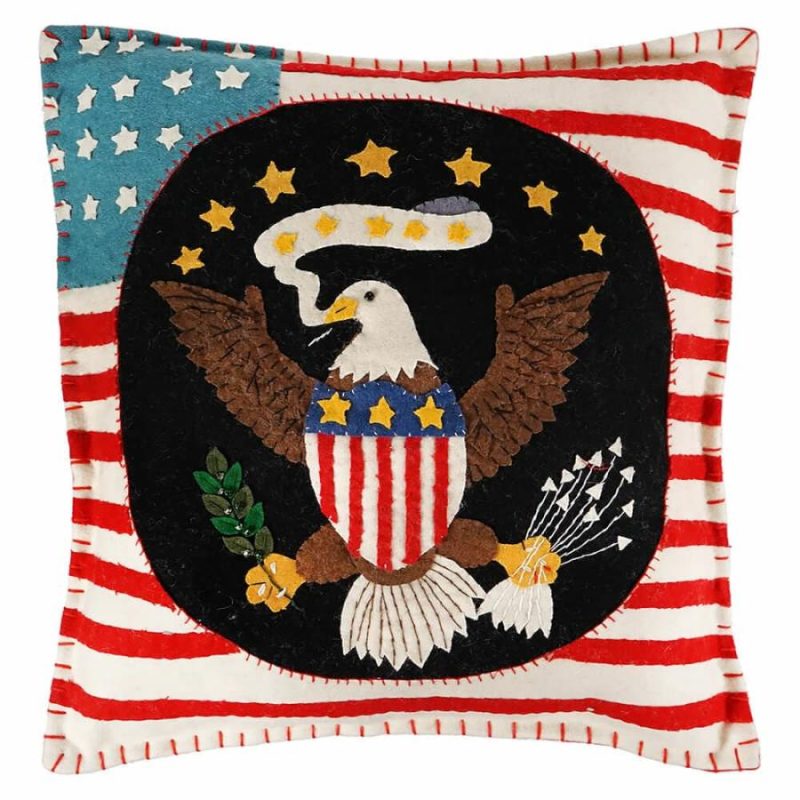 Flag Pillow With Eagle  |  Patriotic