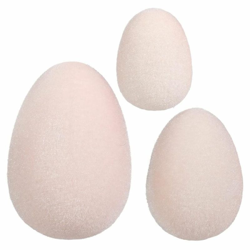 Flocked Pink Eggs Set/3  |  Easter