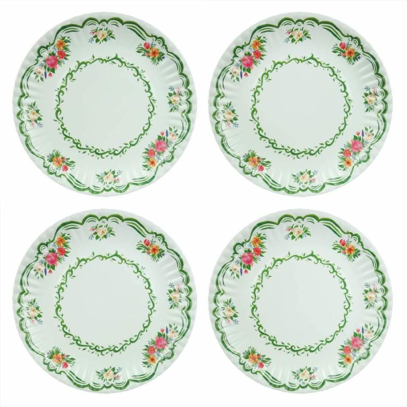 Floral Melamine “Paper” Plates Set/4  |  Easter