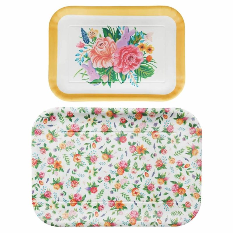 Floral Peeps Melamine Trays Set/2  |  Easter