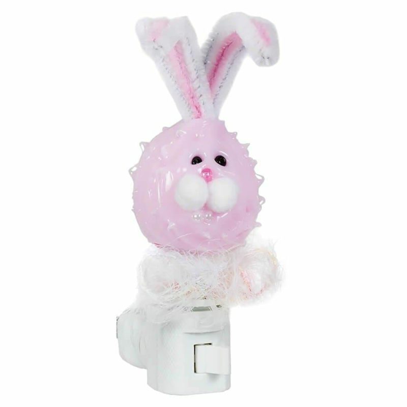 Furry Pink Bunny Nightlight Friend  |  Easter