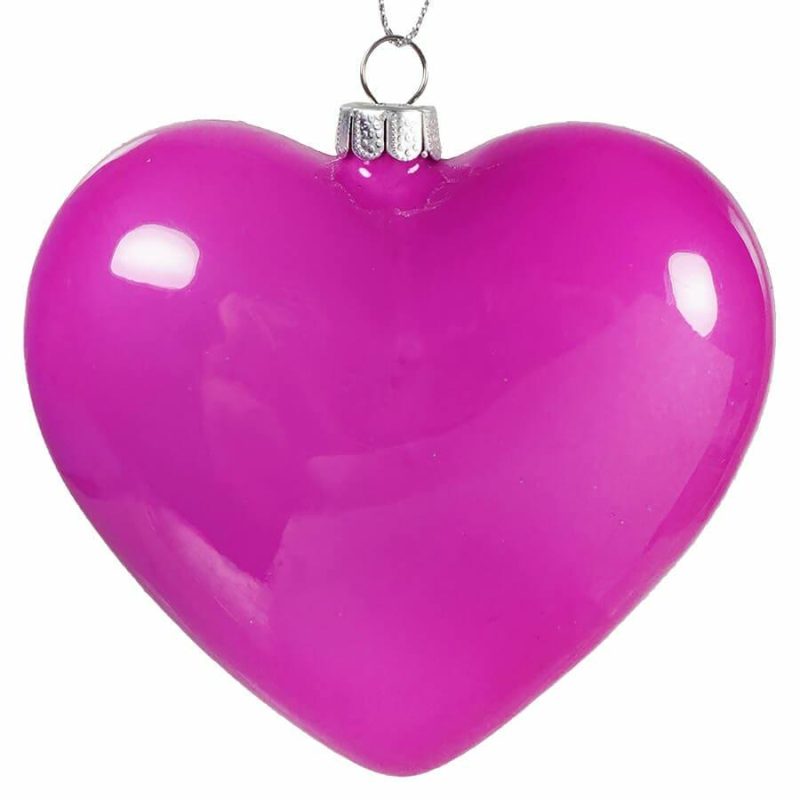 Glass Pink Heart Ornament  |  Valentine’s Day