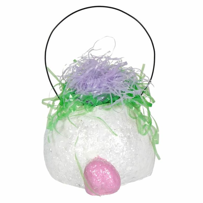 Glittered White Rabbit Container  |  Easter