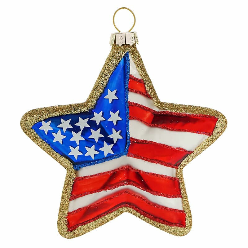 Gold Usa Star Ornament  |  Patriotic