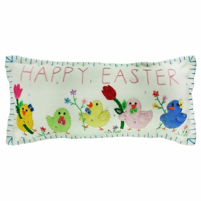 Happy Easter Chicks Pillow  |  Easter