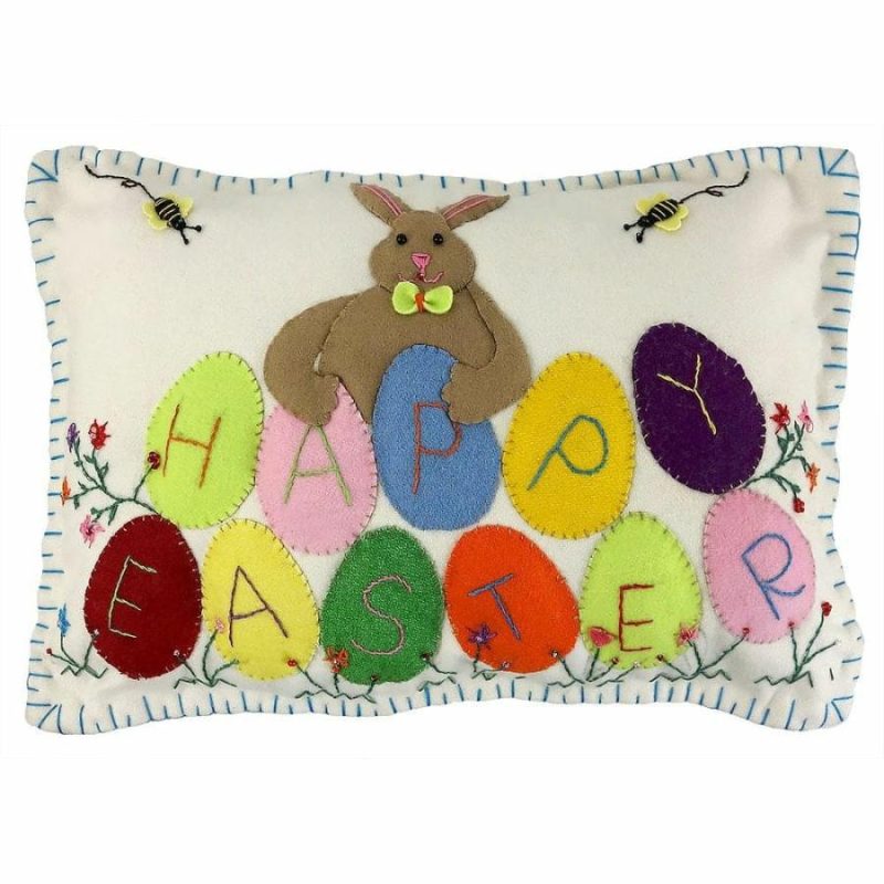 Happy Easter Eggs Pillow  |  Easter