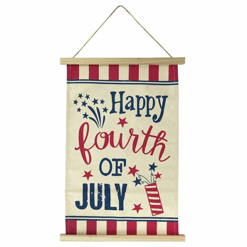 Happy Fourth Of July Canvas Hanger  |  Patriotic