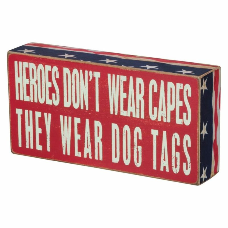 Heroes Dog Tags Box Sign  |  Patriotic