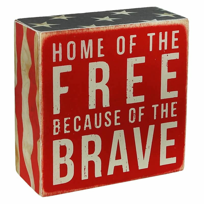 Home Of The Free Box Sign  |  Patriotic