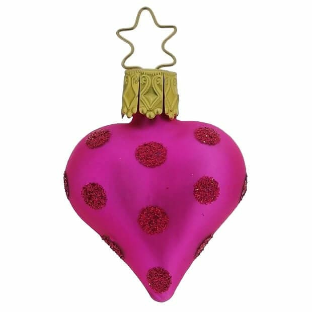 Hot Pink Dotted Heart Ornament  |  Valentine’s Day