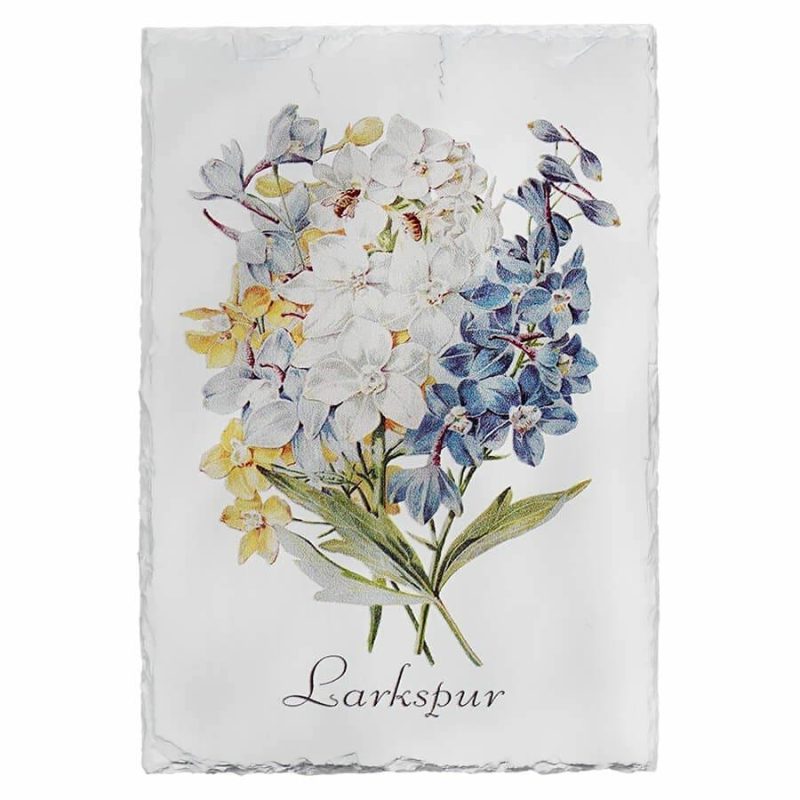 Larkspur Floral Slate Wall Art  |  Easter