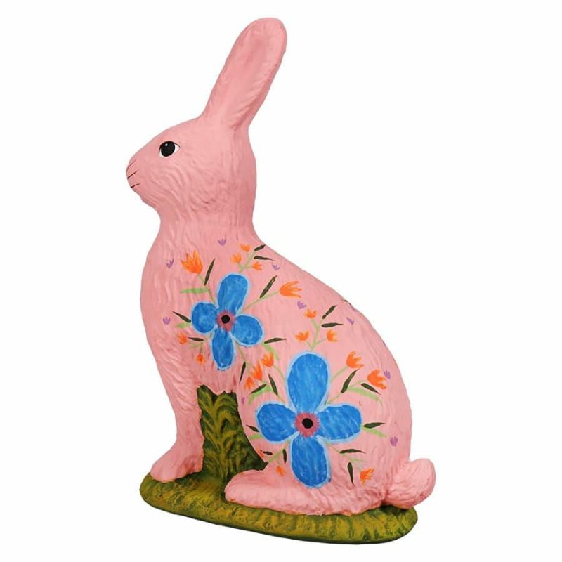 Light Pink Hand Painted Sitting Tabletop Bunny  |  Easter