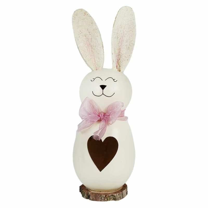 Lil’ Poppy White Bunny Gourd With Heart Cutout  |  Easter