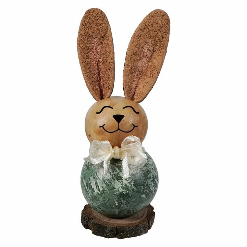 Lil’ Willow Green Bunny Gourd With Bow  |  Easter