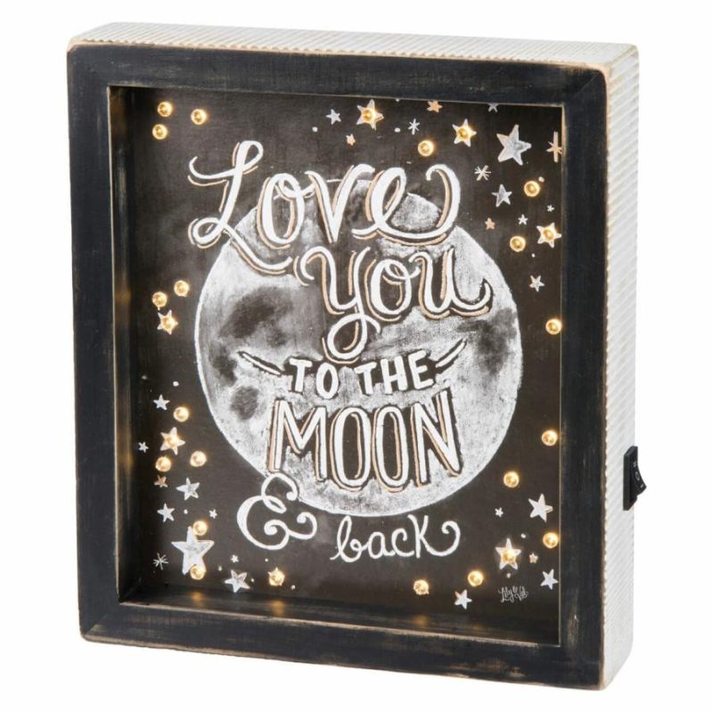 Love You To The Moon And Back Lighted Chalk Sign  |  Easter