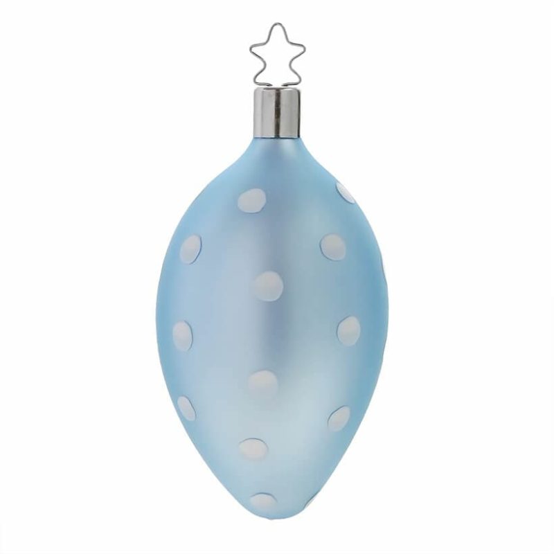 Matt Blue Dotted Egg Ornament  |  Easter