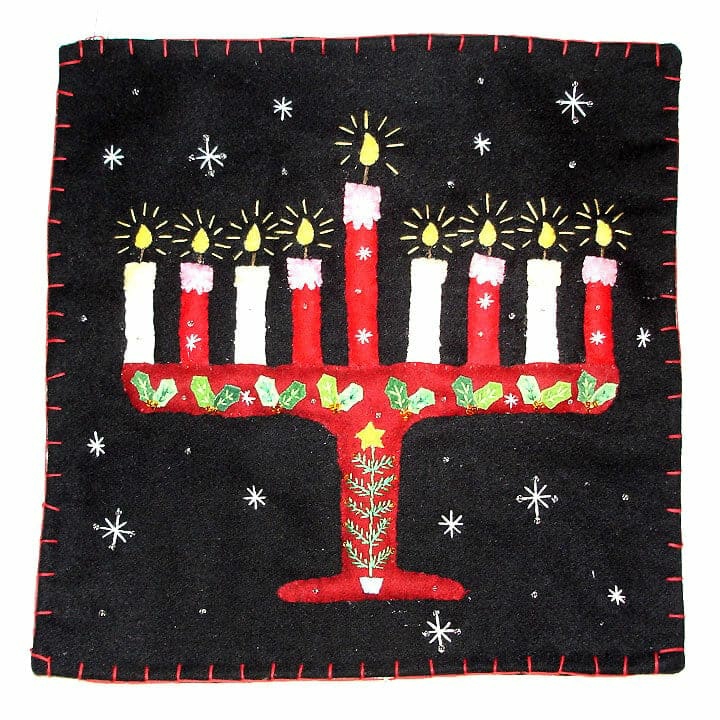 Menorah Pillow  |  Hanukkah