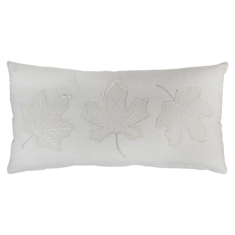 Neutral Maple Leaves Pillow  |  Thanksgiving