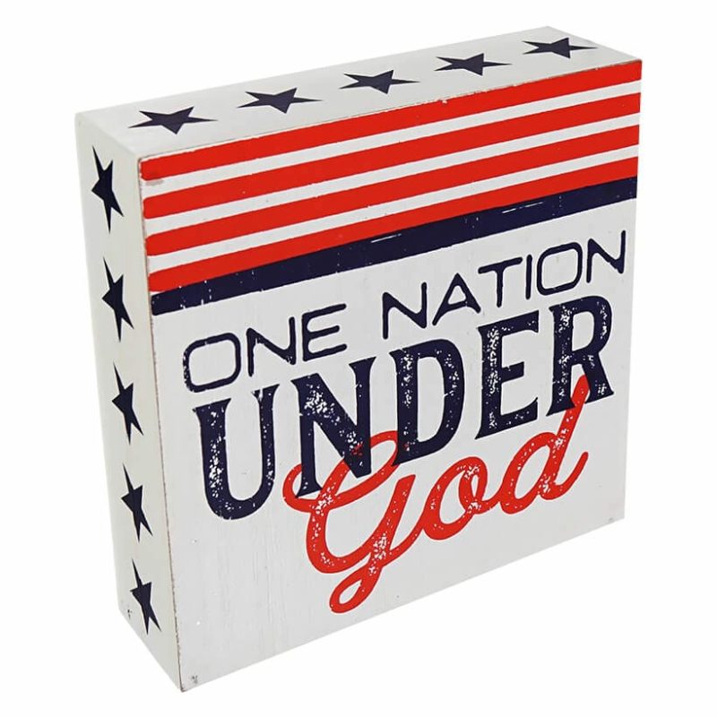 One Nation Under God Americana Block Decor  |  Patriotic