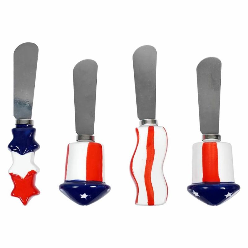 Packaged Star & Firework Shaped Americana Spreaders Set/4  |  Patriotic