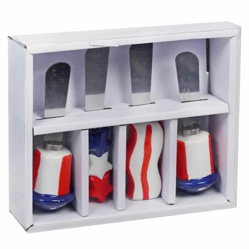 Packaged Star & Firework Shaped Americana Spreaders Set/4  |  Patriotic