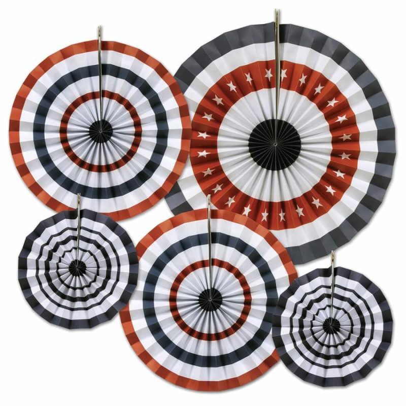 Patriotic Accordion Paper Fans Set/5  |  Patriotic