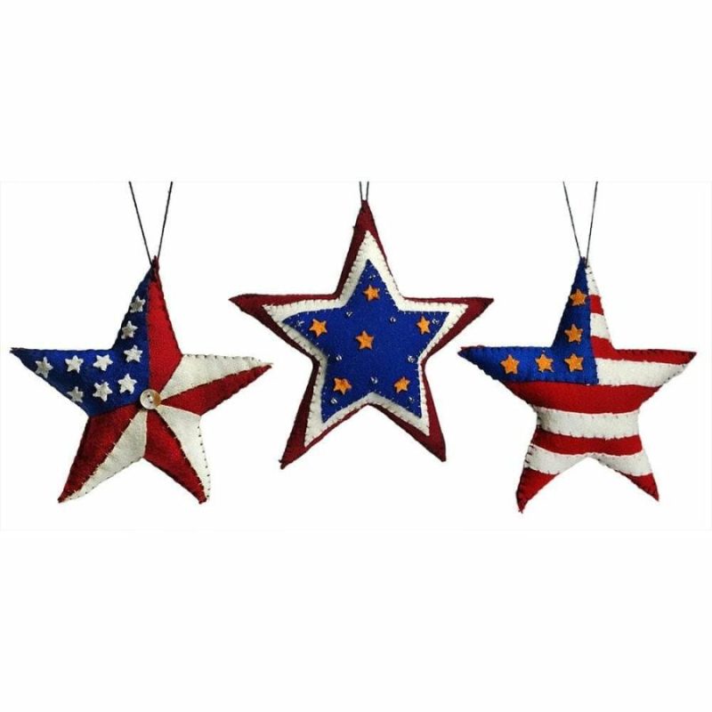 Patriotic Star Ornaments Set/3  |  Patriotic