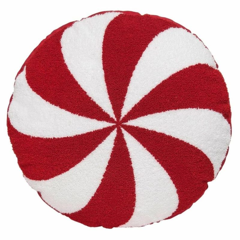 Peppermint Shaped Pillow  |  Christmas