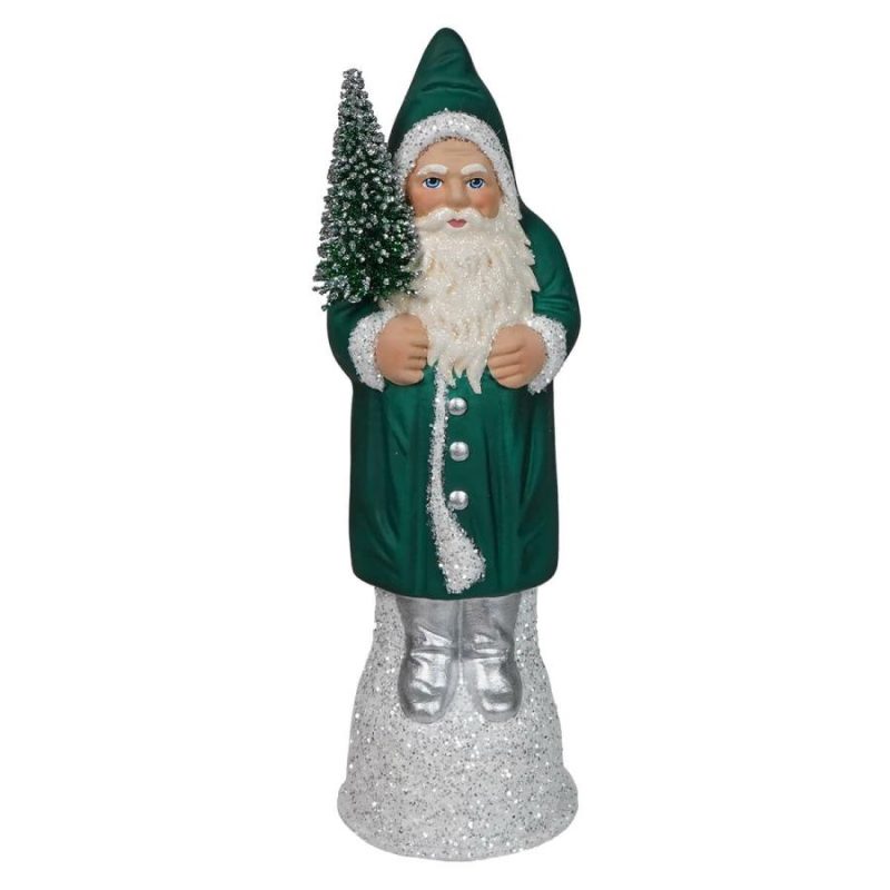 Petrol Coat & Silver Boot Santa  |  Christmas