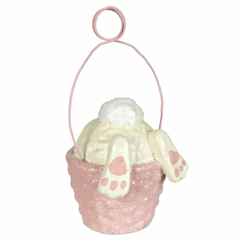 Pink Bunny Tail Ornament / Place Card Holder  |  Easter