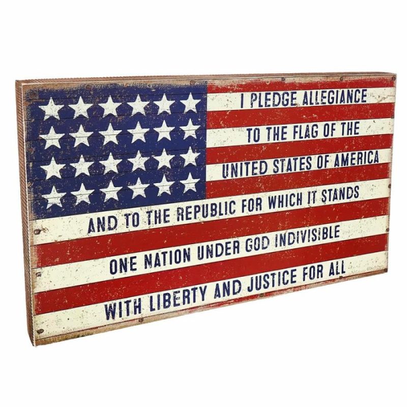 Pledge Allegiance Box Sign  |  Patriotic