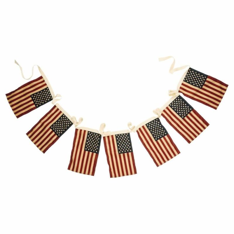 Primitive Americana Seven Flag Garland  |  Patriotic